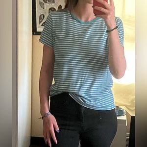 Blue and White Striped T-Shirt